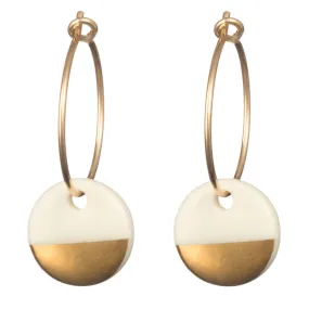 1 & 8 Porcelain Gold Dipped Earrings