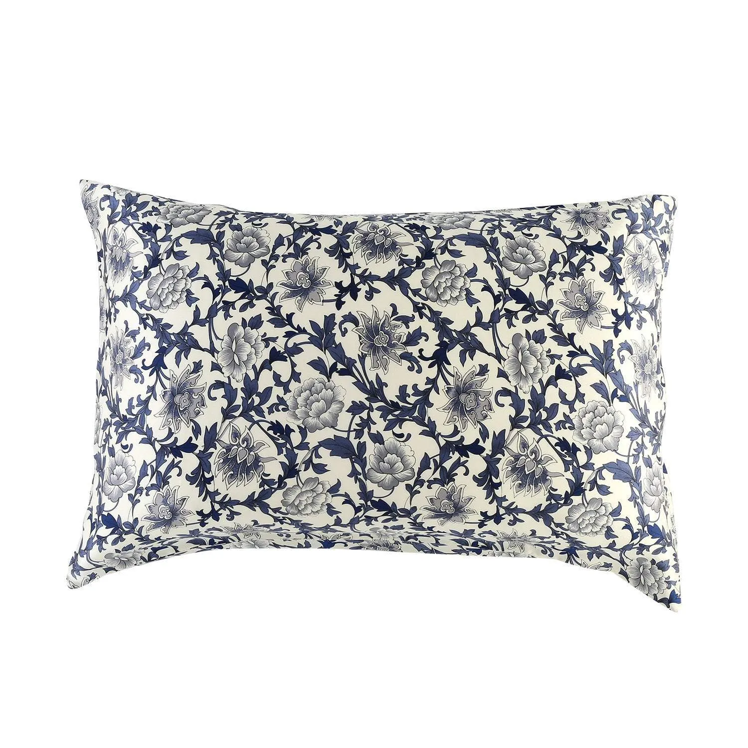 100% Silk Pillowcase Blue and White PC04