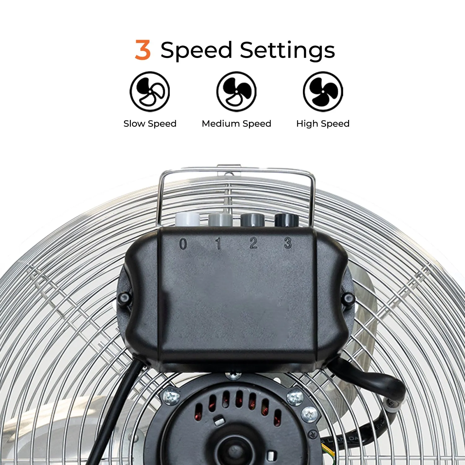 12-Inch Metal Floor Fan with 3 Speed Settings and Quiet Operation