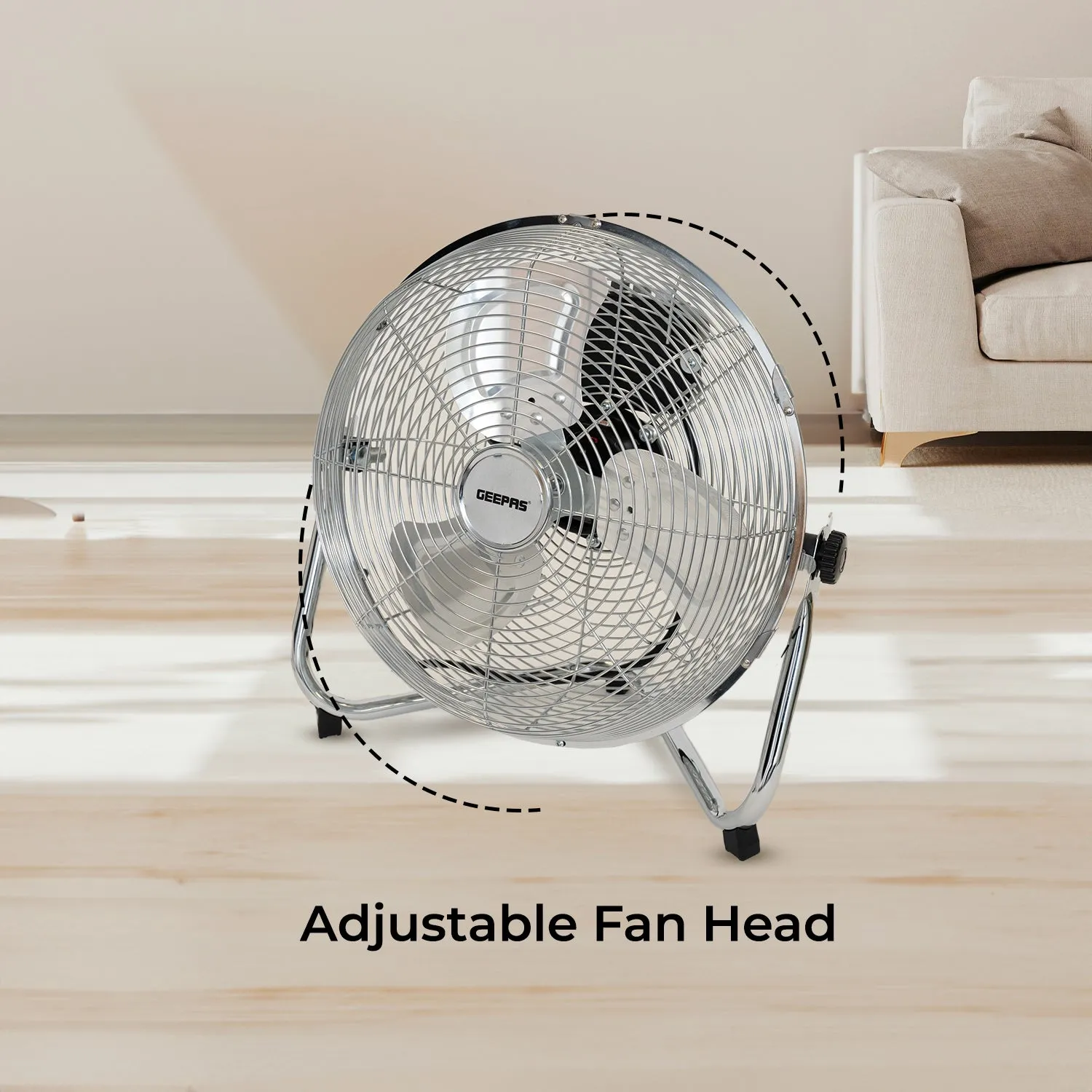 12-Inch Metal Floor Fan with 3 Speed Settings and Quiet Operation