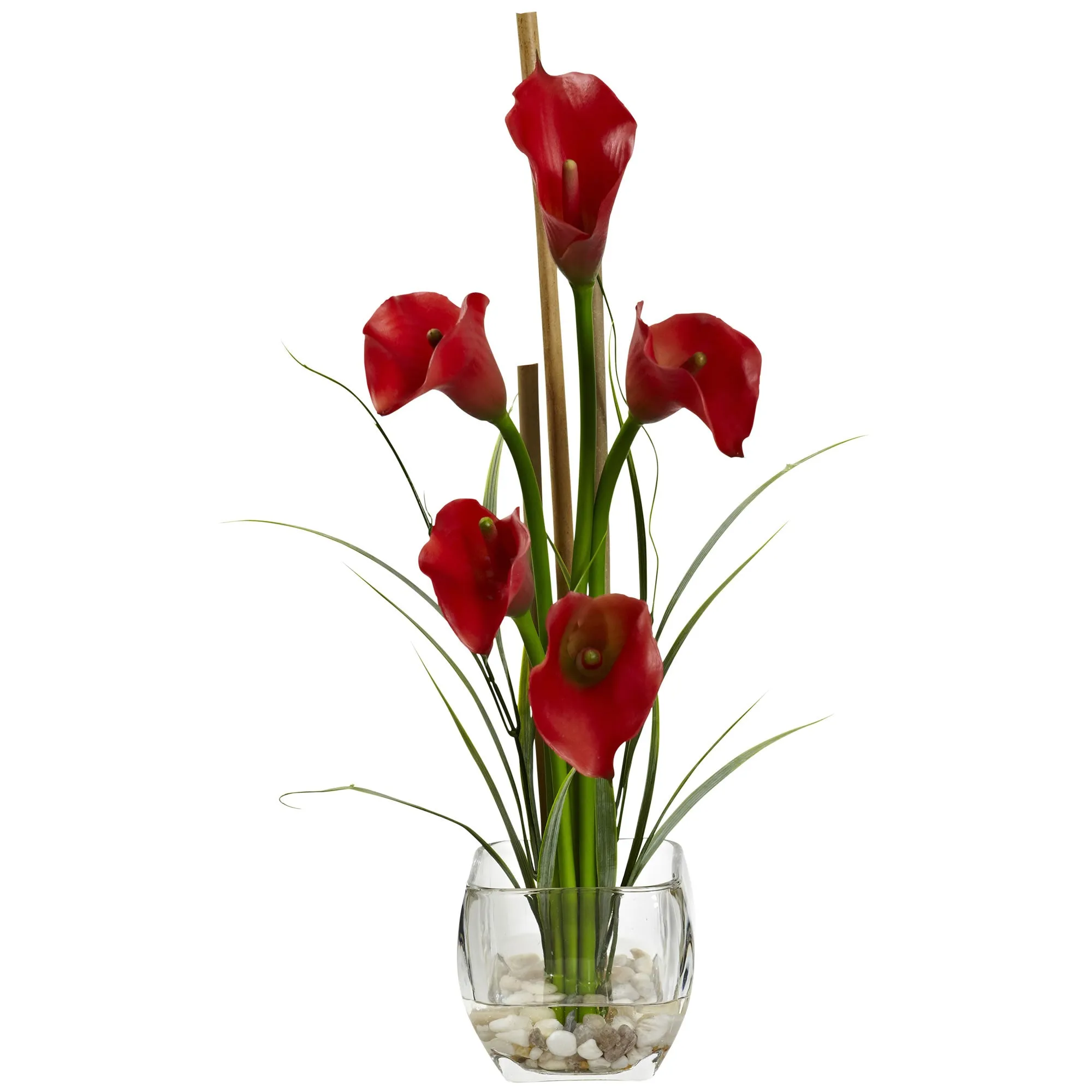 18" Artificial Calla Lily Flower In Vase - Low Maintenance, Life-Like & Vibrant Silk Flowers For Busy People.