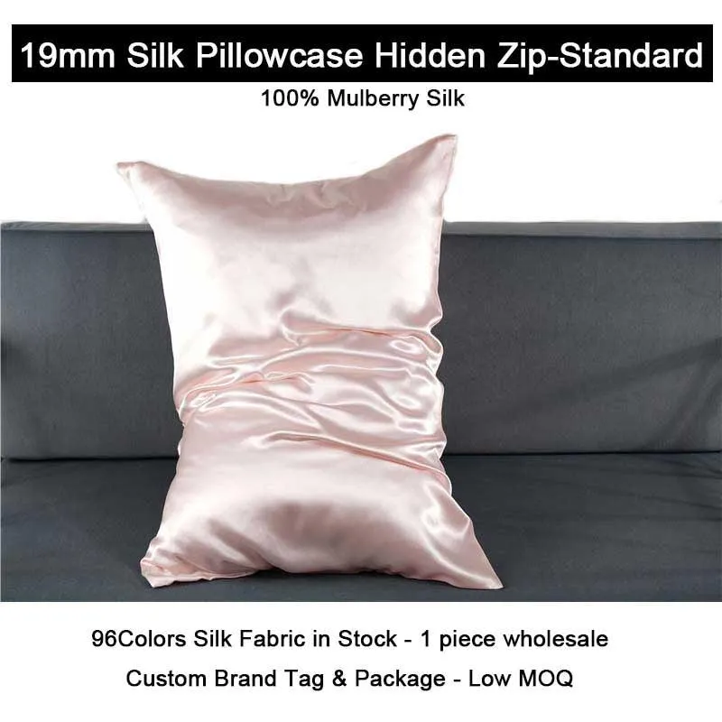 19 Momme Silk Pillowcase - Hidden zip - Standard size - custom and wholesale