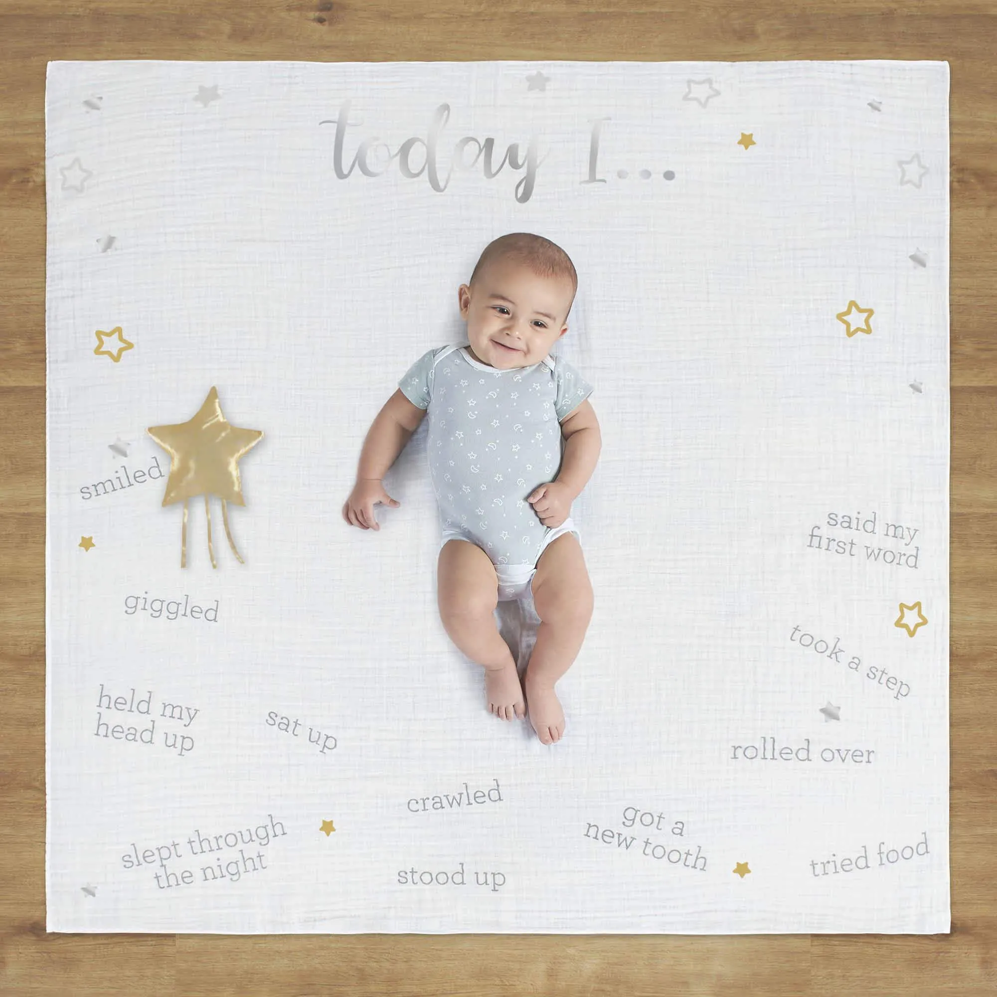 2-Pack Baby Neutral Sparkle Milestone Blanket