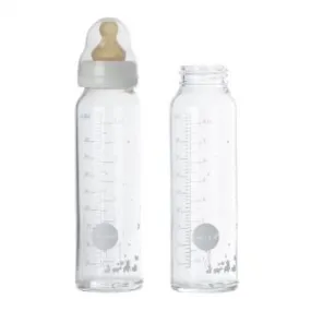 2 Pack Large (240ml) Glass Feeding Bottles by Hevea