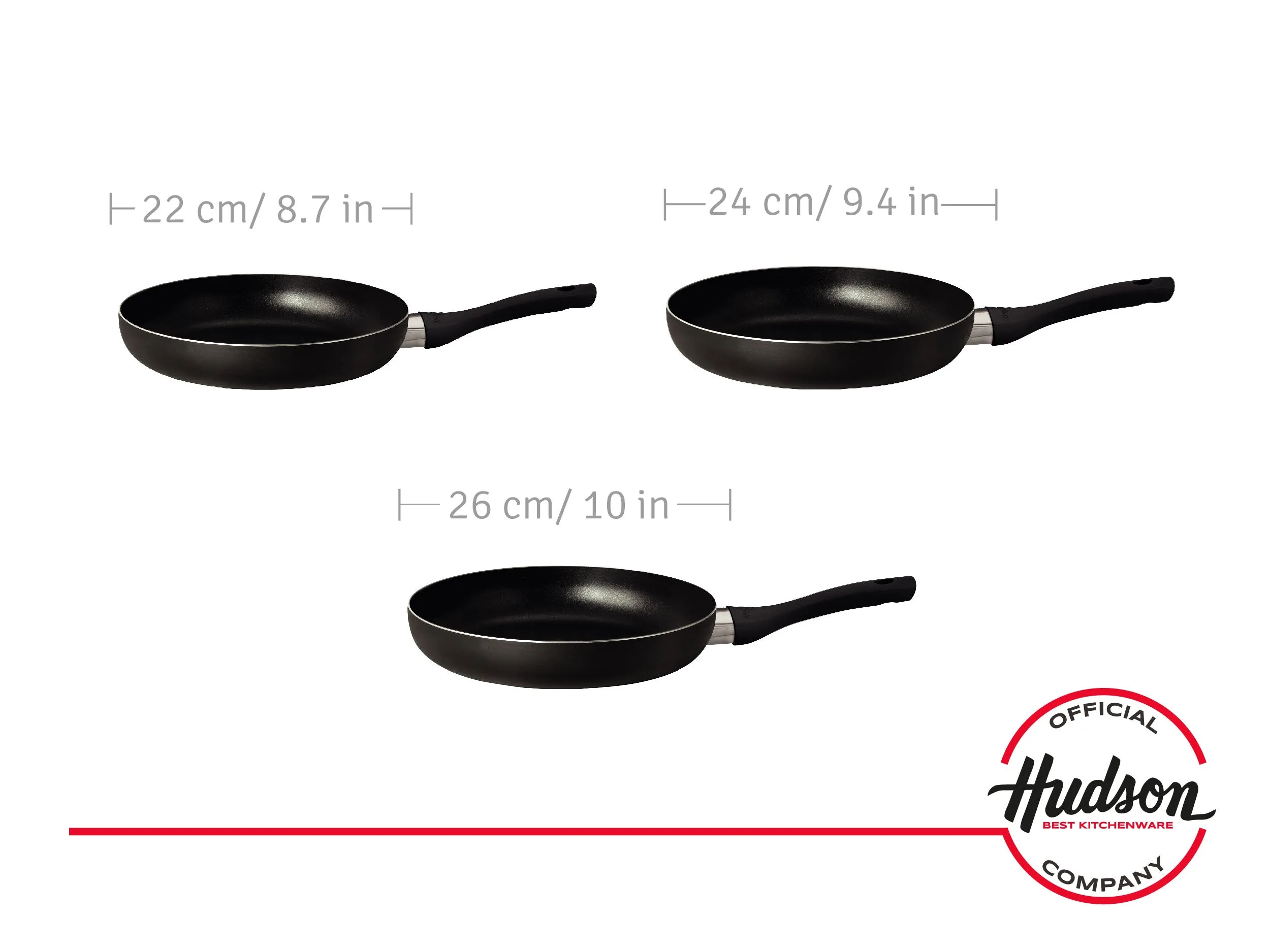 24 cm Pot   26 cm Grill Pan, Hudson Non-Stick Ceramic Coating