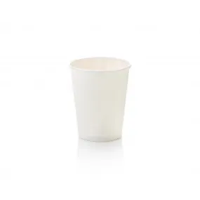 250ml Paper Coffee Cup Single Wall White with Black Sip Lid 10pack