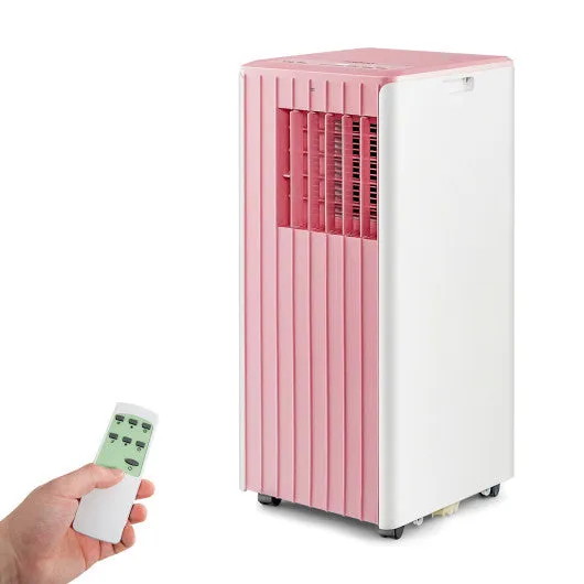 3-in-1 10000 BTU Air Conditioner with Humidifier and Smart Sleep Mode-Pink