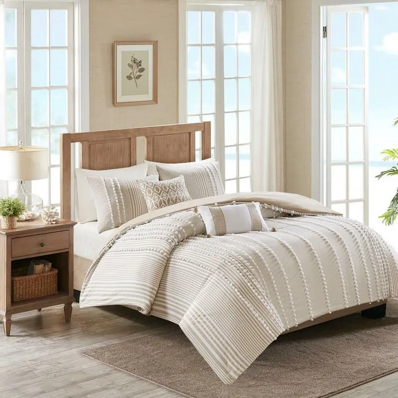 3 Piece Cotton Yarn Dyed Duvet Cover Set -Full/Queen Hh12-1691