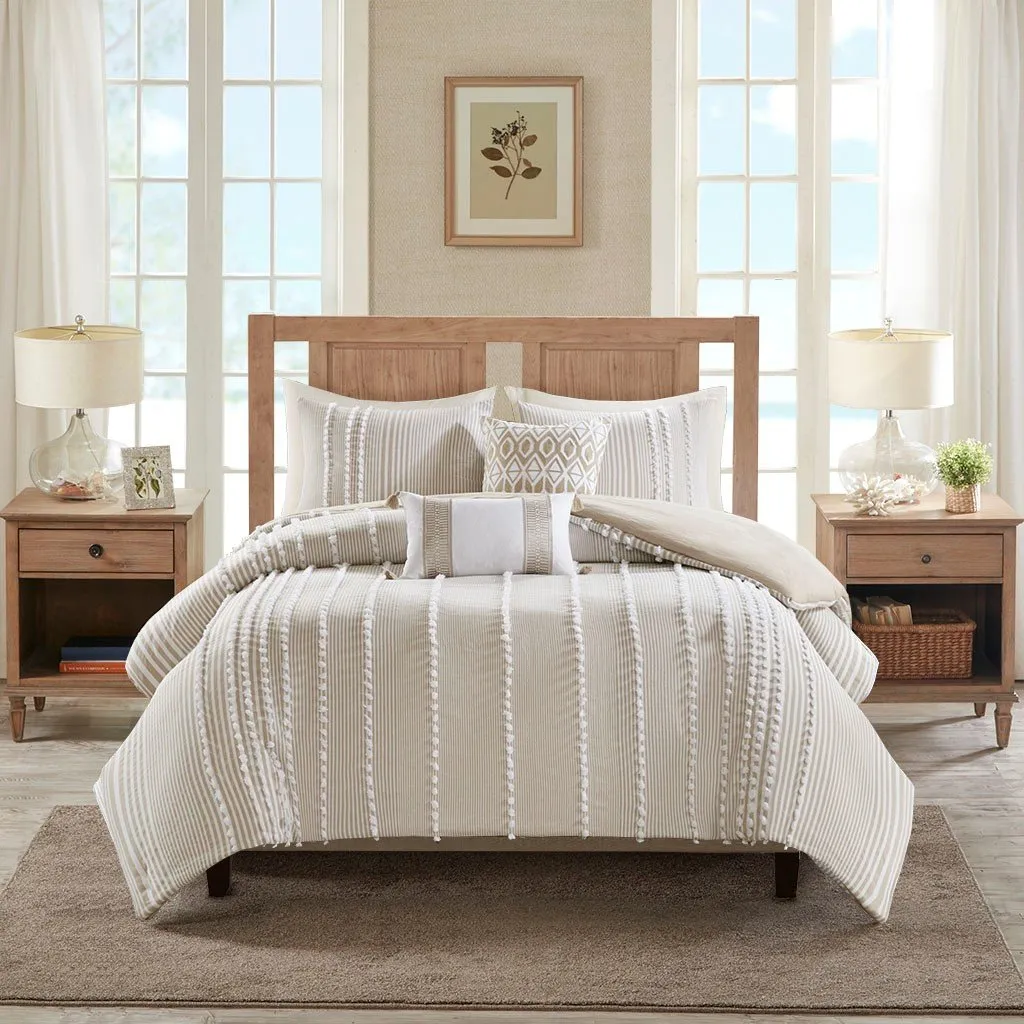 3 Piece Cotton Yarn Dyed Duvet Cover Set -Full/Queen Hh12-1691