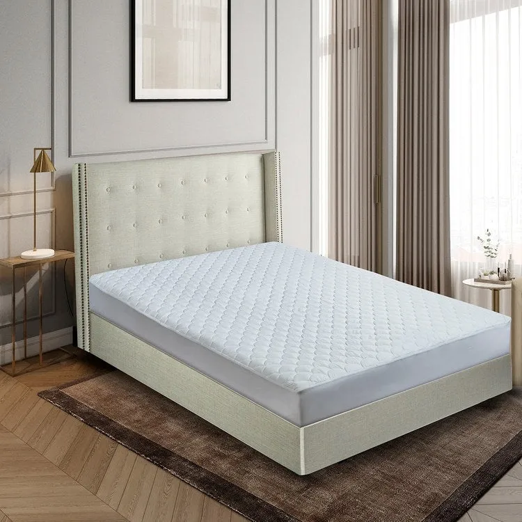 350 Thread Count Polyester-Filled Damask Dot Full Mattress Pad