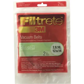 3M Filtrete Bissell Type 7, 9, 10, 12, & 14 CleanView, Momentum, and Pet Hair Eraser Model Vacuum Cleaner Belt (2-Pack)