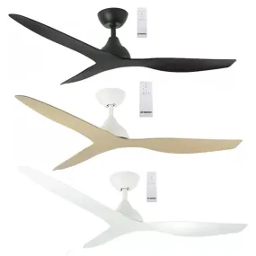 52" Avoca Smart WIFI DC Ceiling Fan Black, White/Oak, White MADC133 Martec Lighting