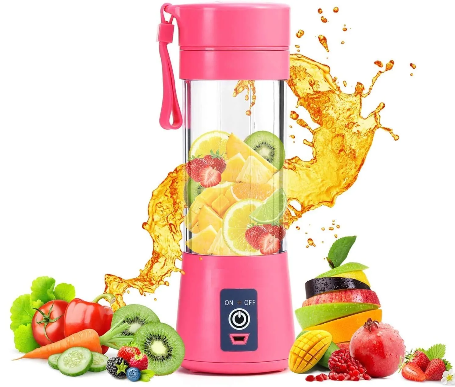 6 Blade Portable Electric Mini USB Juicer/mixer