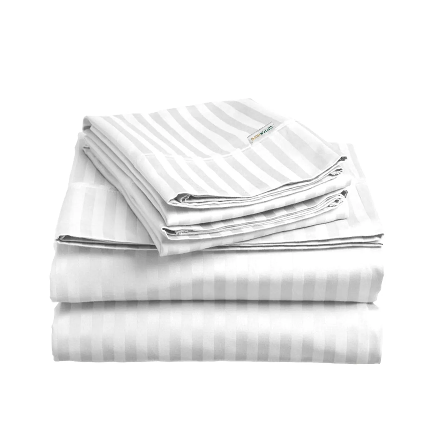 6 Piece Duvet Cover Set 240x260cm King - White Stripe