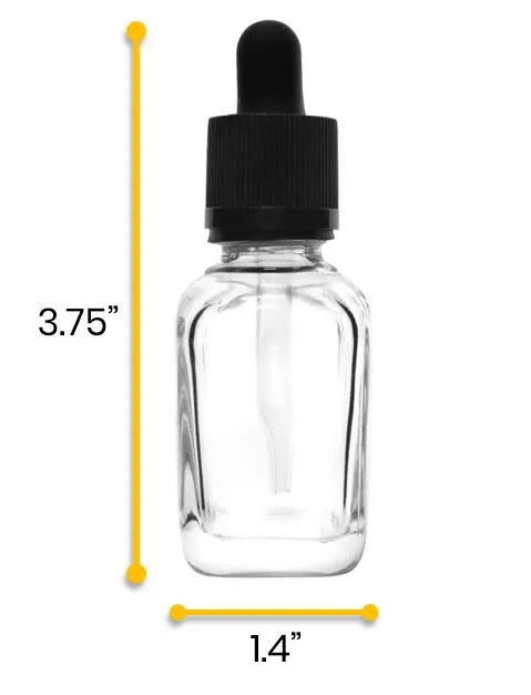 6PK Heavy Duty Barnes Dropping Bottles, 30ml (1oz) - Screw Cap with 1ml Capacity Glass Dropper - Soda Glass