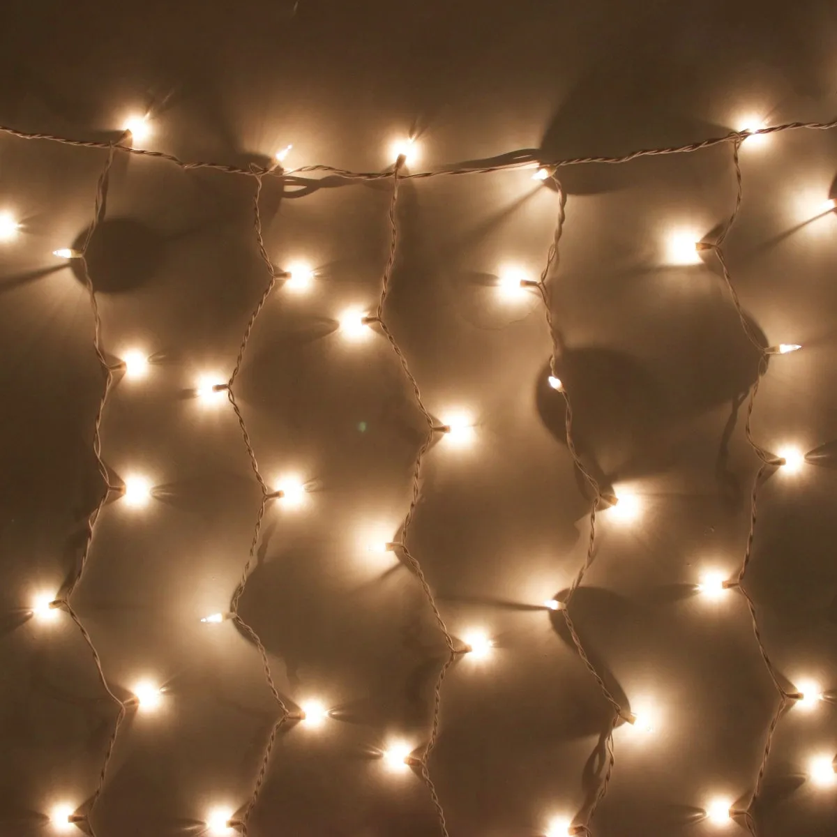 8-Foot Glass Curtain Lights Clear Bulbs White Wire