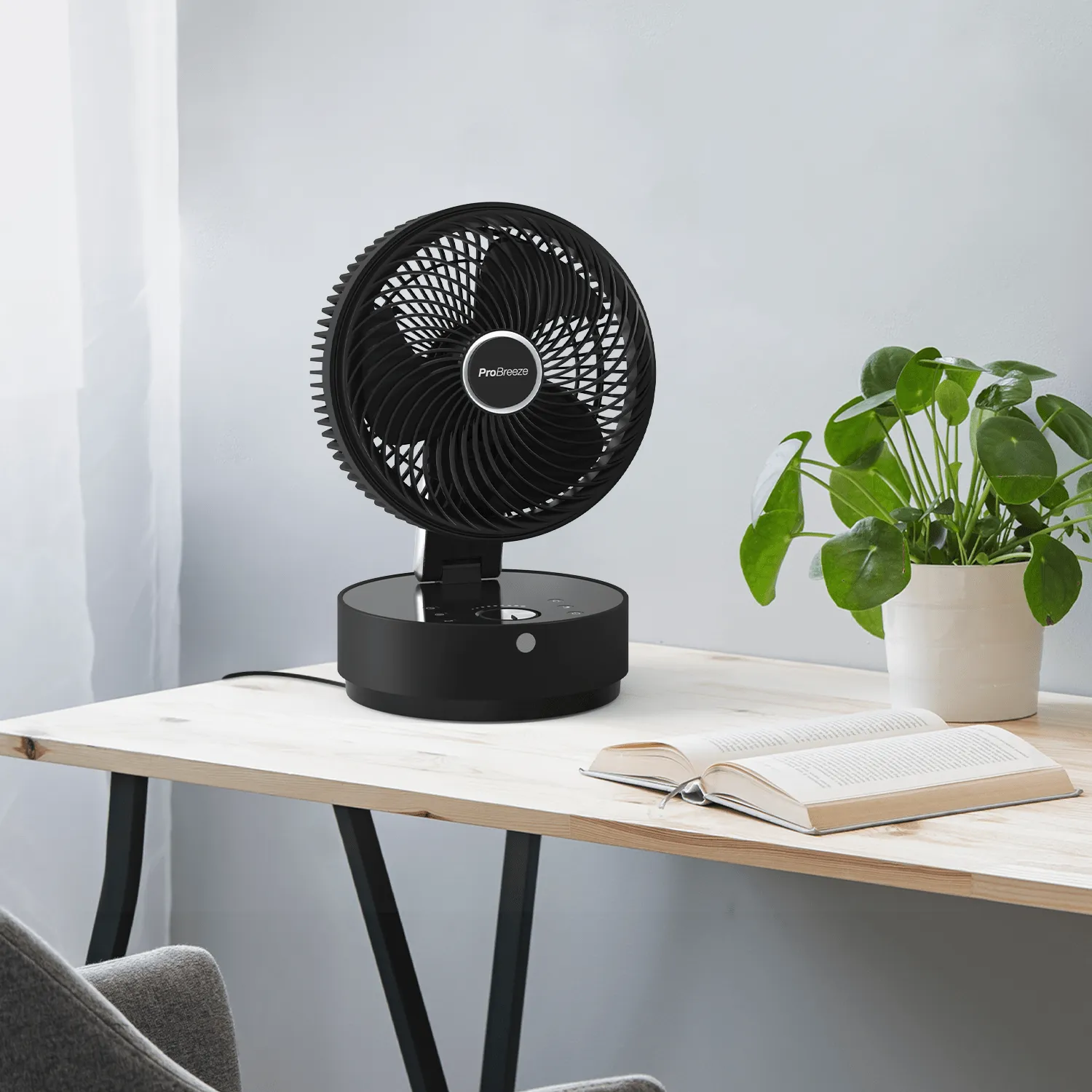 8" Turbo Desk Fan with 24 Speeds, 4 Operating Modes and 12 Hour Timer - Black