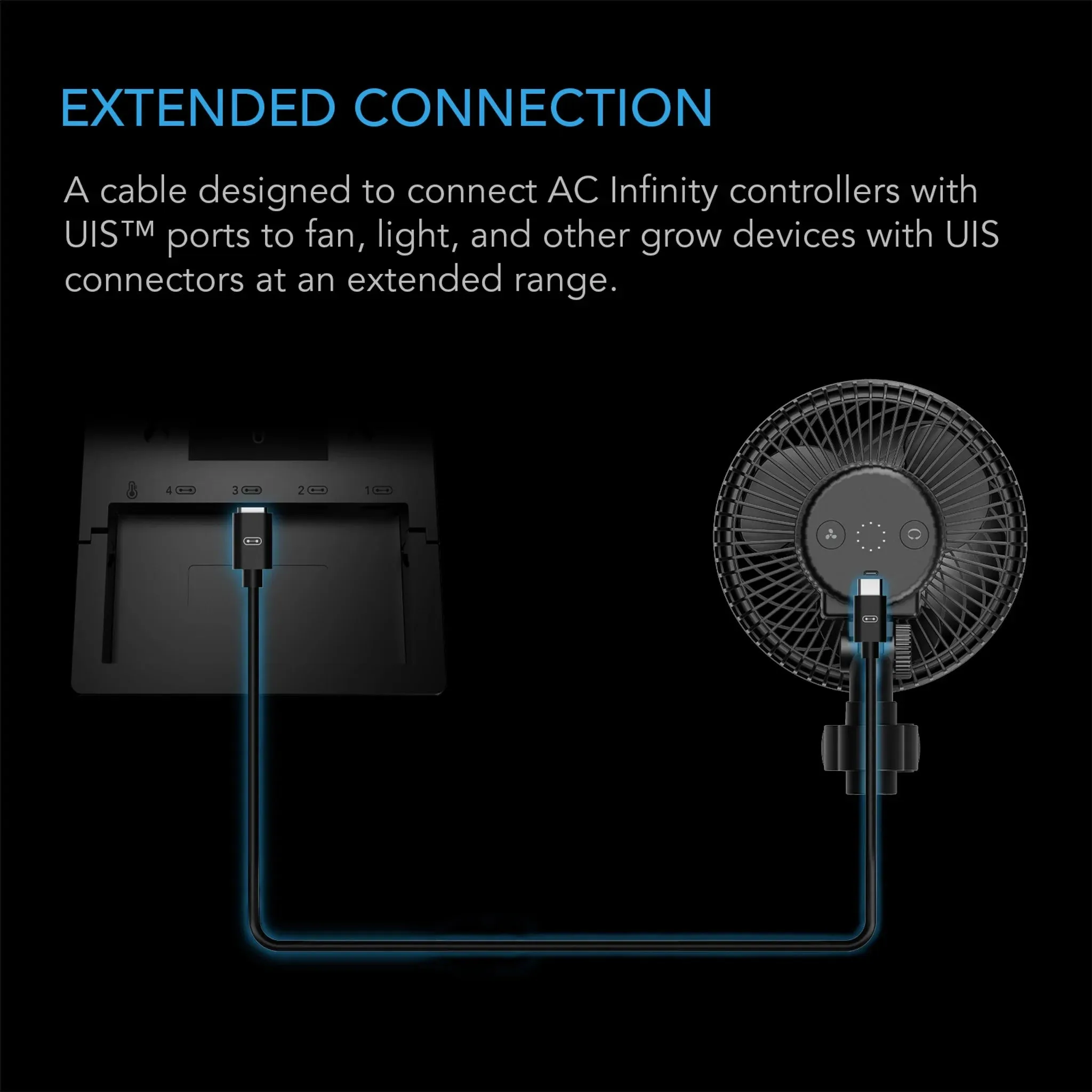 AC Infinity UIS To UIS Extension Cable - Male To Male - 10 Feet (AC-EXR9)