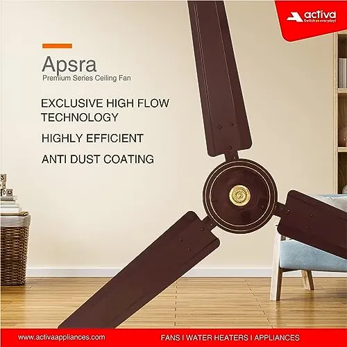 ACTIVA 1200 MM HIGH SPEED 390 RPM BEE APPROVED APSRA CEILING FAN BROWN 2 Years Warranty