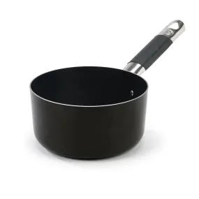 Agnelli Al-Black Aluminum 3mm Nonstick Saucepan With Stainless Steel Cool Touch Handle, 3.4-Quart