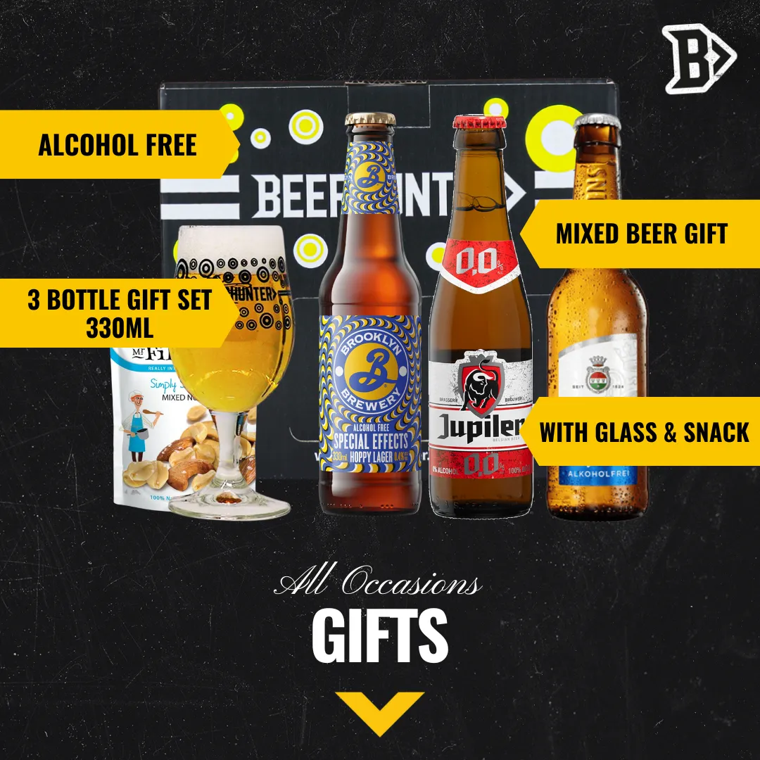 Alcohol Free Mixed Beer Gift Set with Branded Glass (3 Pack)