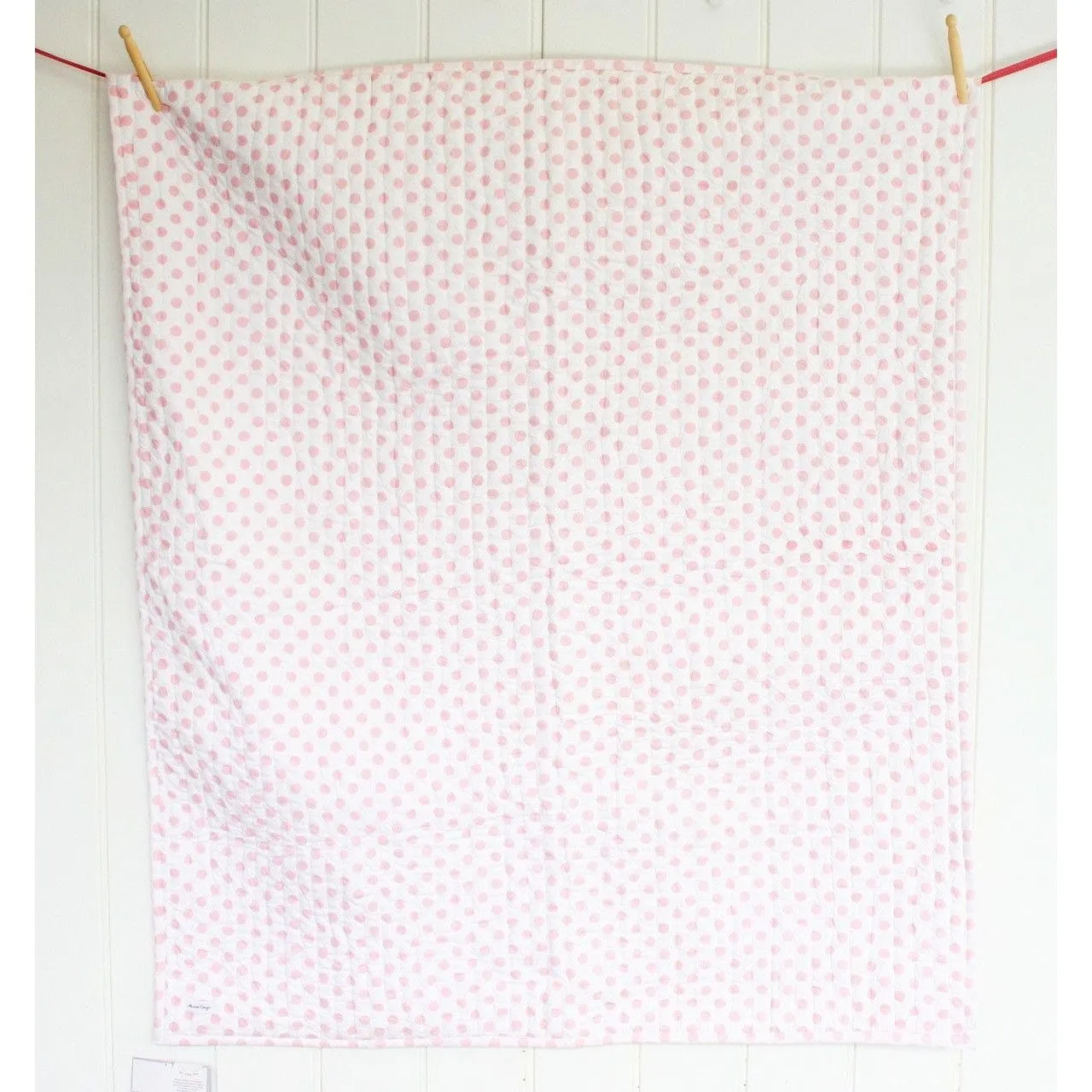 Alimrose Reversible Cot Blanket Quilt - Audrey Pink Polka