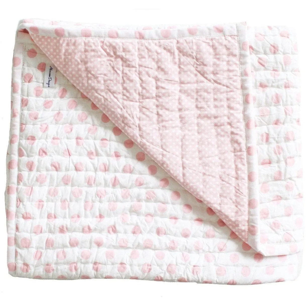 Alimrose Reversible Cot Blanket Quilt - Audrey Pink Polka