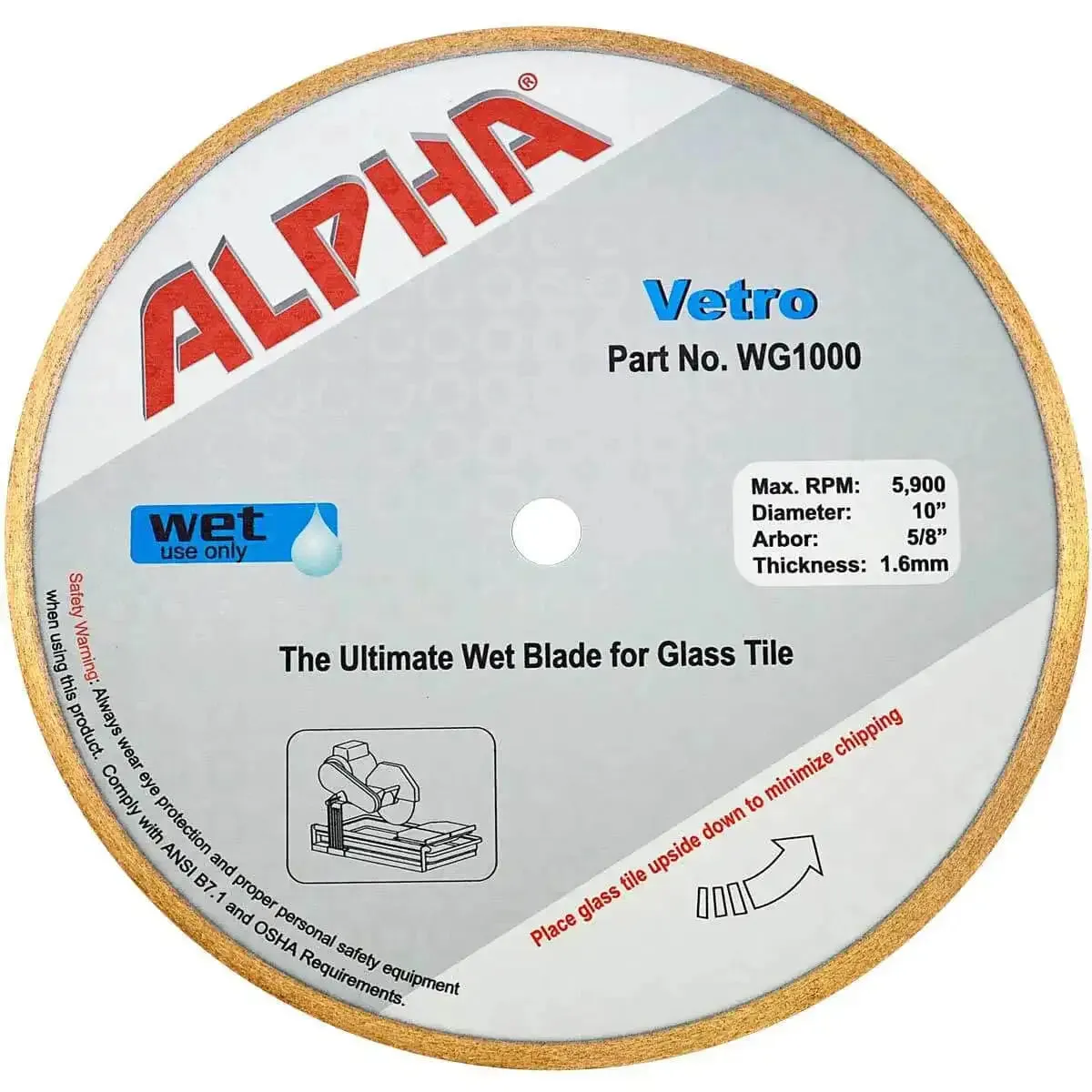 Alpha Vetro Glass Tile Diamond Blade