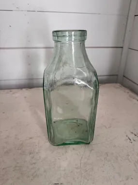 Antique Square Glass Milk Bottle