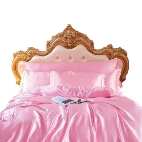 Anyhouz Beddings Blush Pink EU Single Size 2 Pcs
 High End Satin Smooth Duvet Cover Set Luxury Polyester Silky Soft Cozy Bedding Set