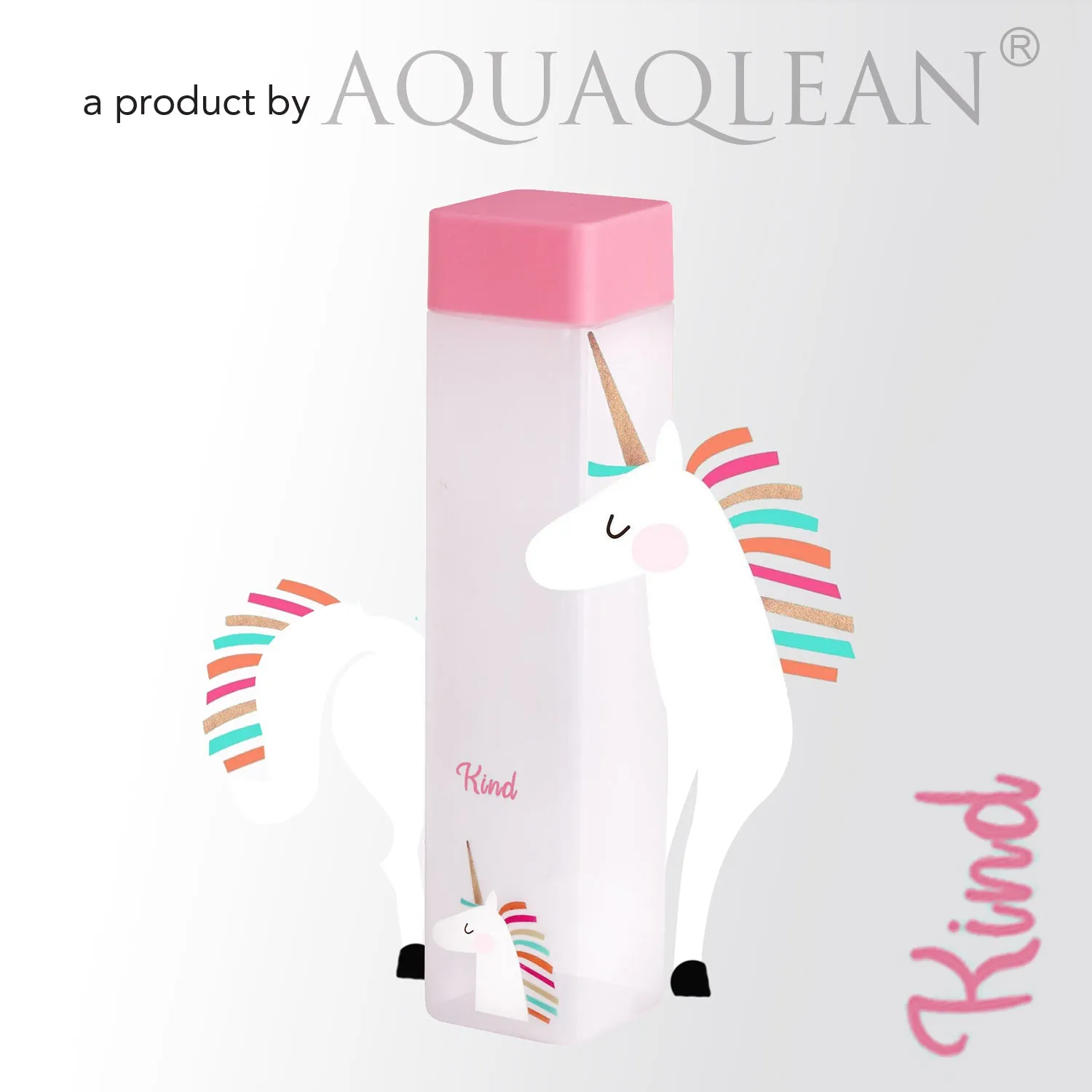 Aquaqlean Frosty 950ml - Choose Your Personality  Kids & School  Water Bottle - Happy (Hippo) 1 Pcs Pack