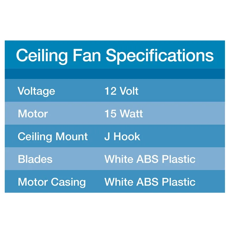 Arlec 90cm Camping ABS Ceiling Fan 3 Blades With Solar Panel