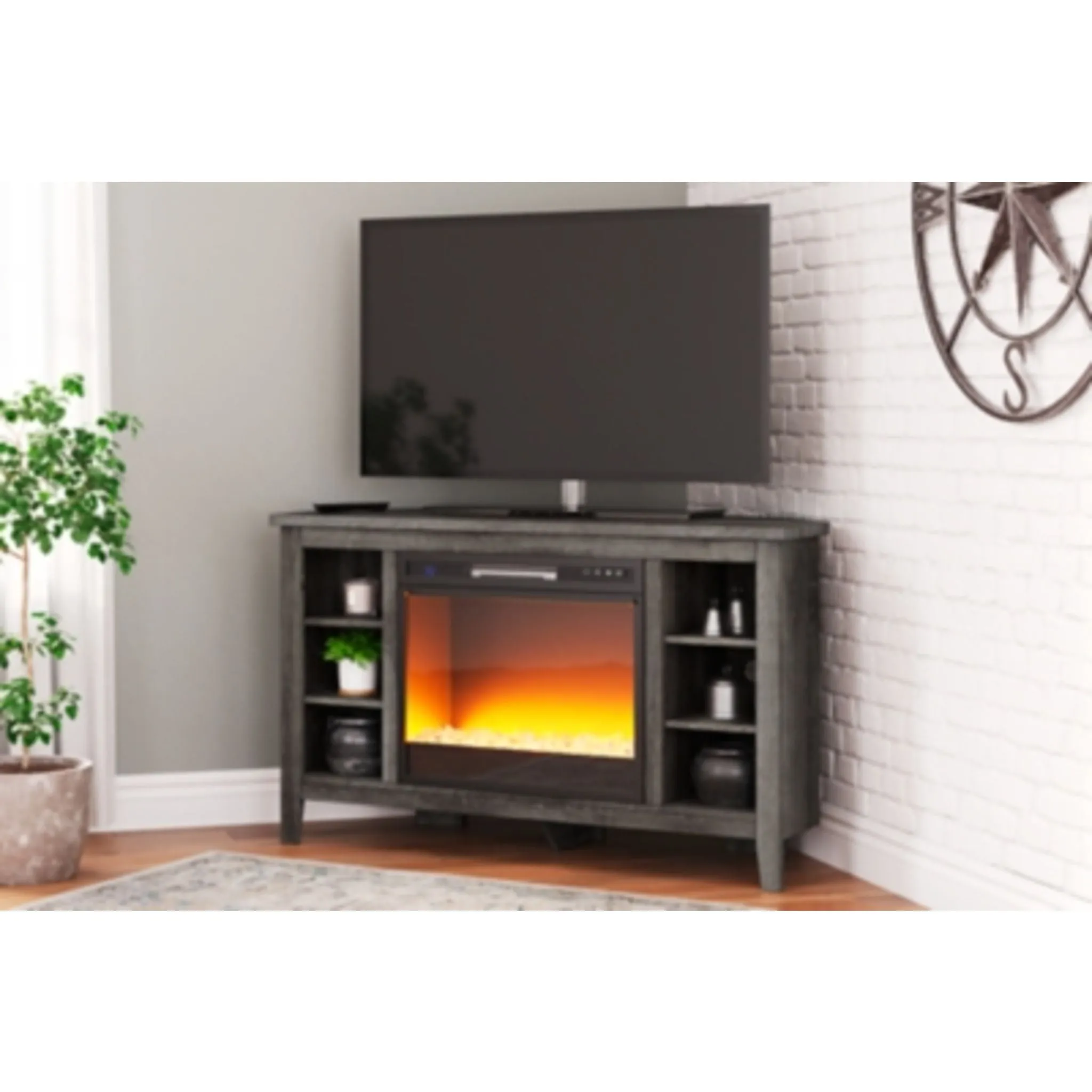 Arlenbry Entertainment Unit with Fireplace - Gray