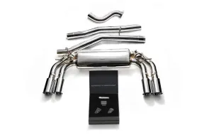 ARMYTRIX Stainless Steel Valvetronic Catback Exhaust System Quad Chrome Silver Tips Volkswagen Golf R MK7 2014-2016