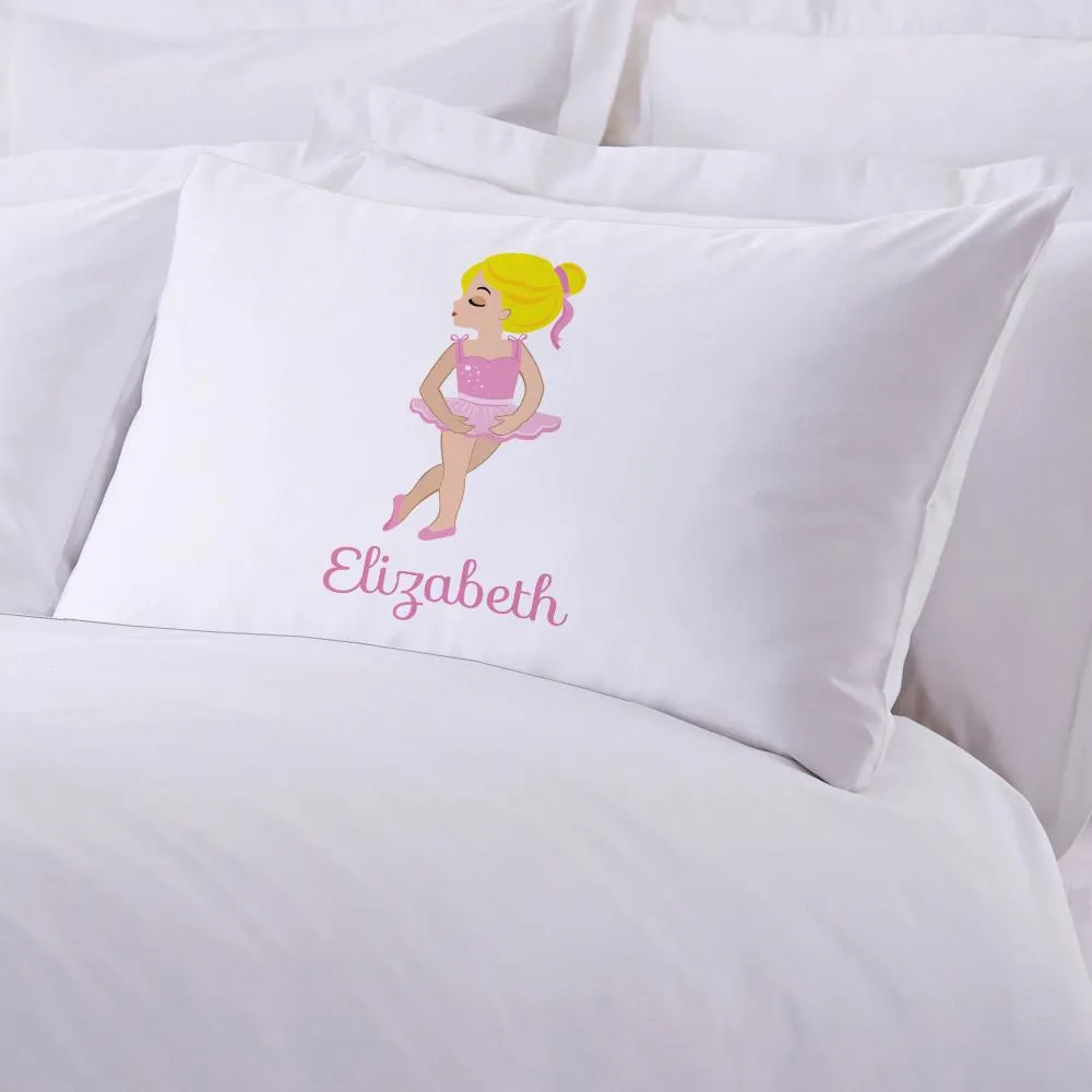 Ballerina Personalized Kids Sleeping Pillowcase