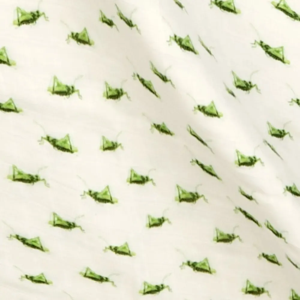 Bamboo Muslin Swaddle Blanket by Milkbarn - Grasshopper