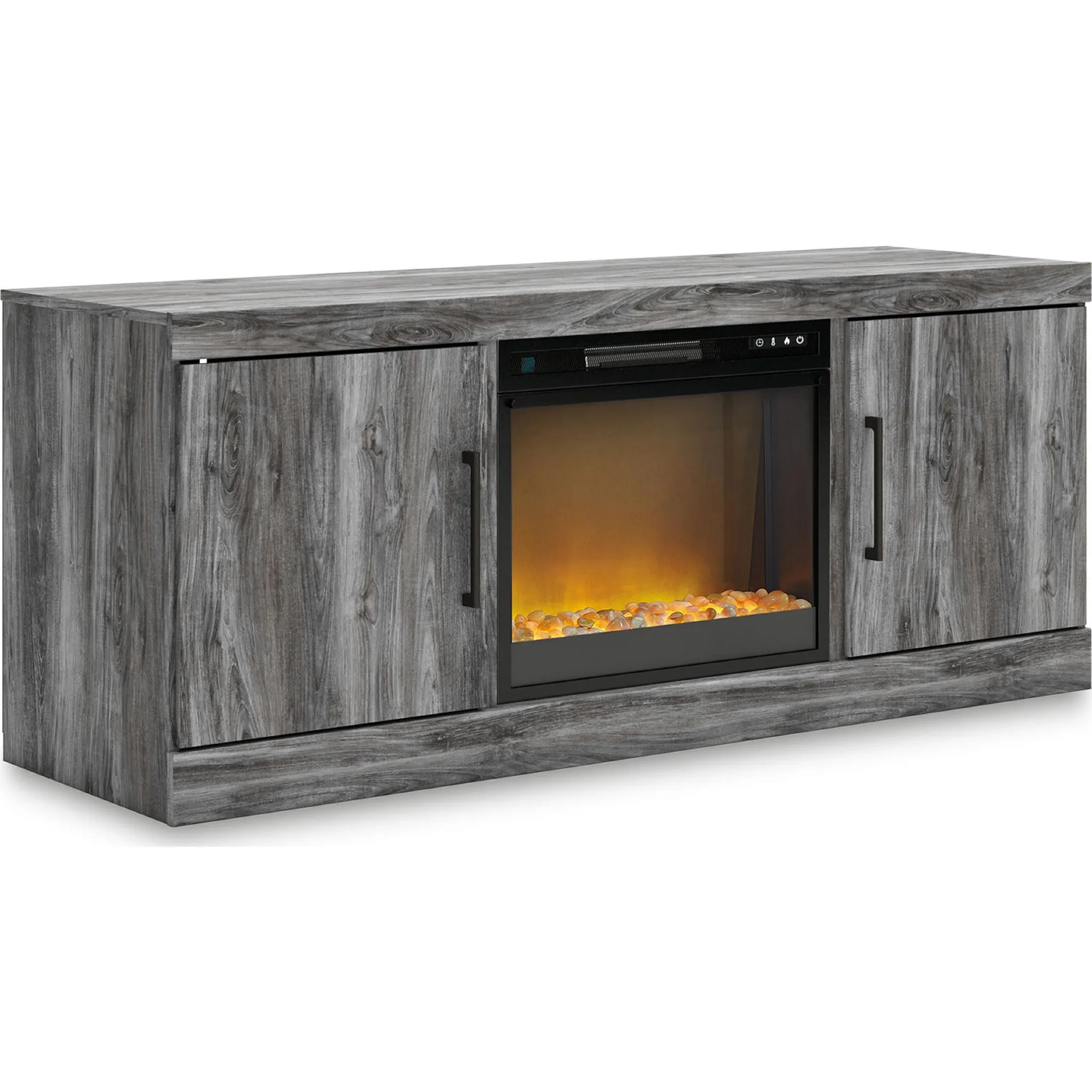 Baystorm TV Stand with Fireplace - Gray