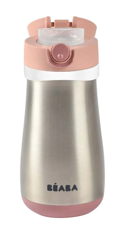 Beaba Stainless Steel Spout Bottle 350ml -  Pink