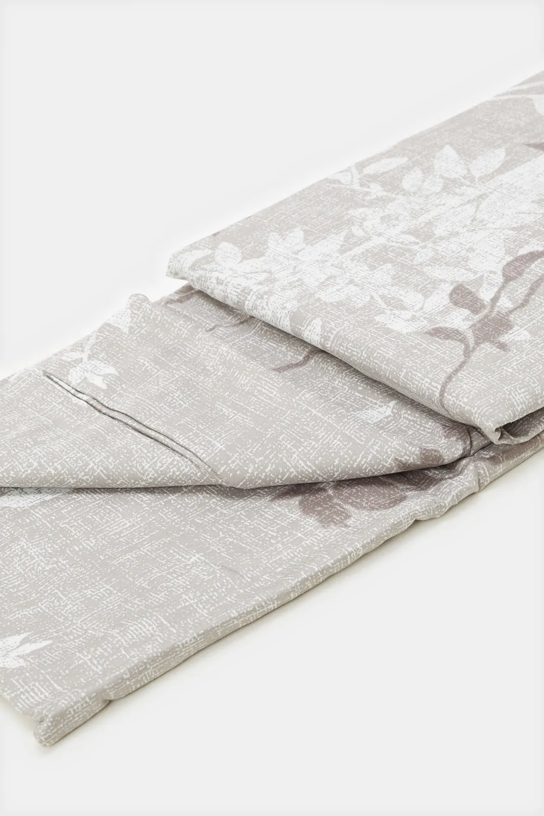 Beige 2 Piece Printed Duvet Cover Set (Single Size)