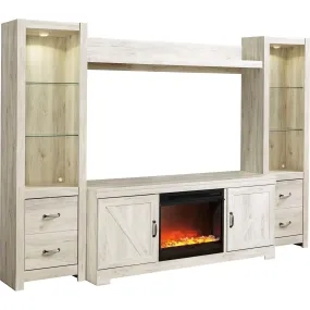 Bellaby Entertainment Unit with Fireplace - White Wash