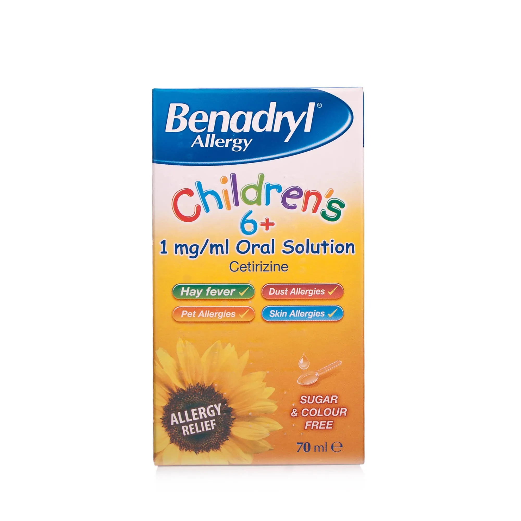 Benadryl Allergy Children’s 6  1mg/ml Oral Solution (70ml Bottle)