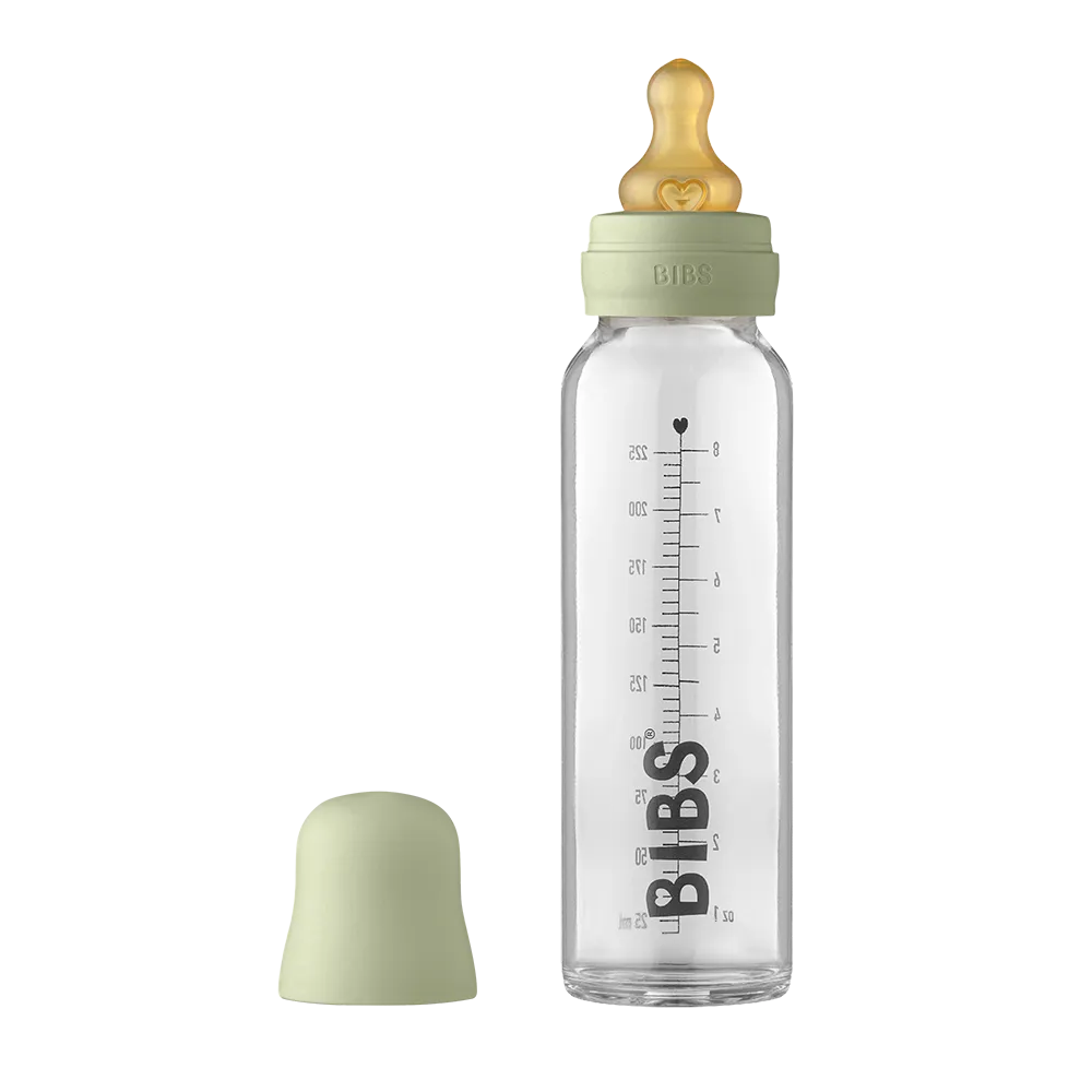 BIBS Baby Glass Bottle Complete Set 225ml | Sage