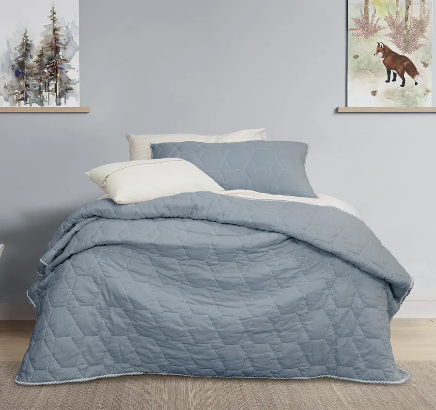 Bolston Coverlet Set Pale Blue