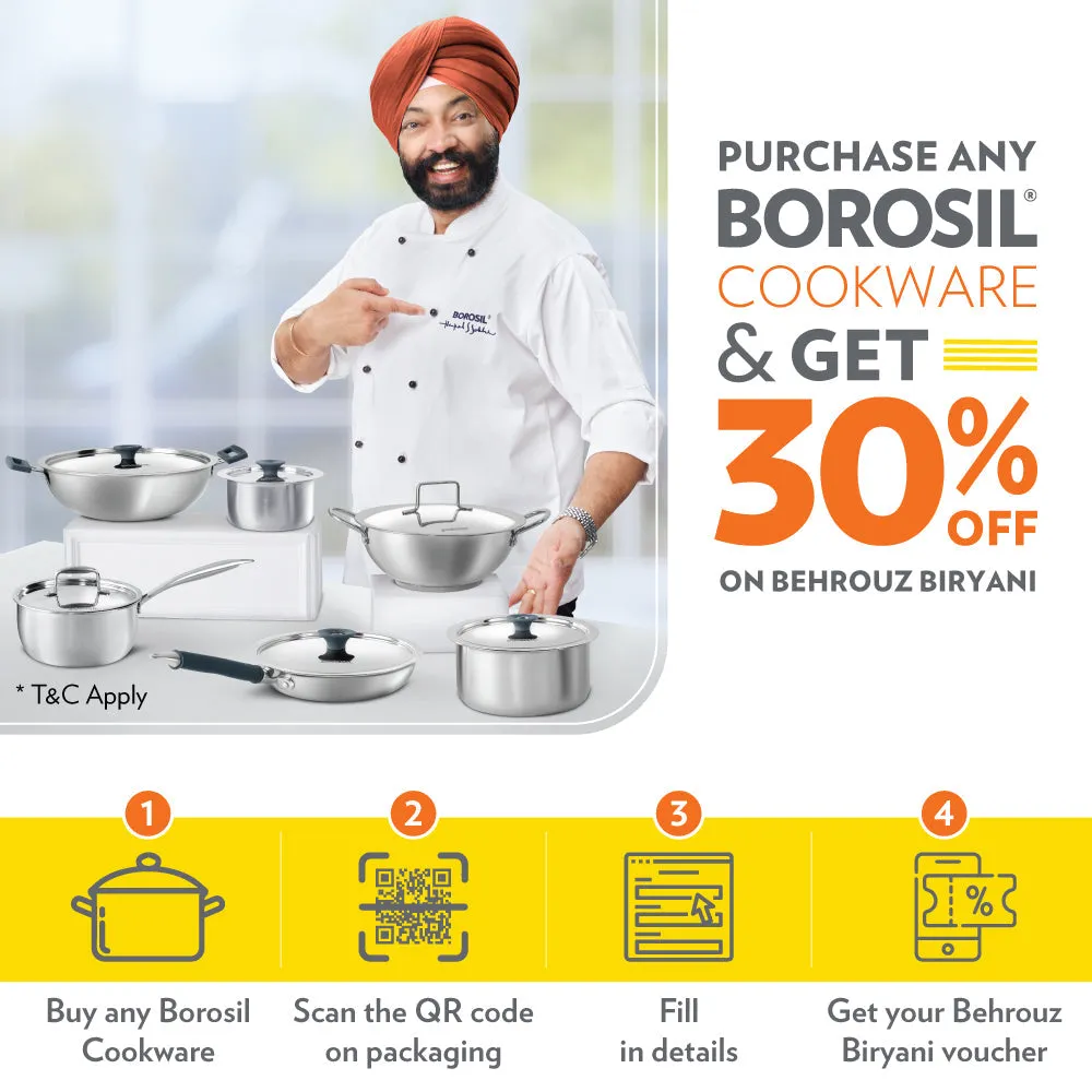 Borosil Cookfresh Triply Saucepan (Steel Handle)