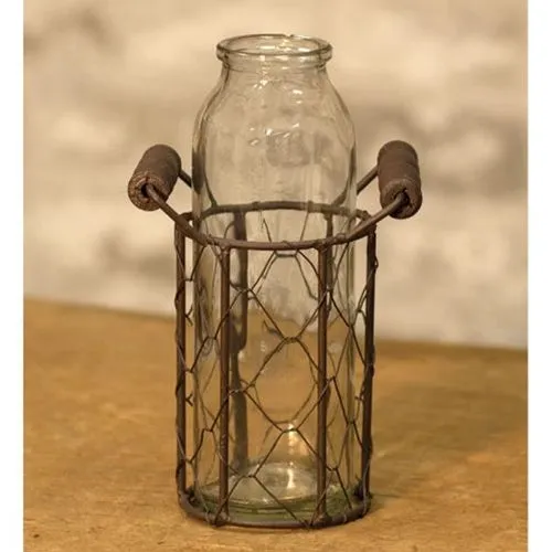 Bottle w/ Wire Basket