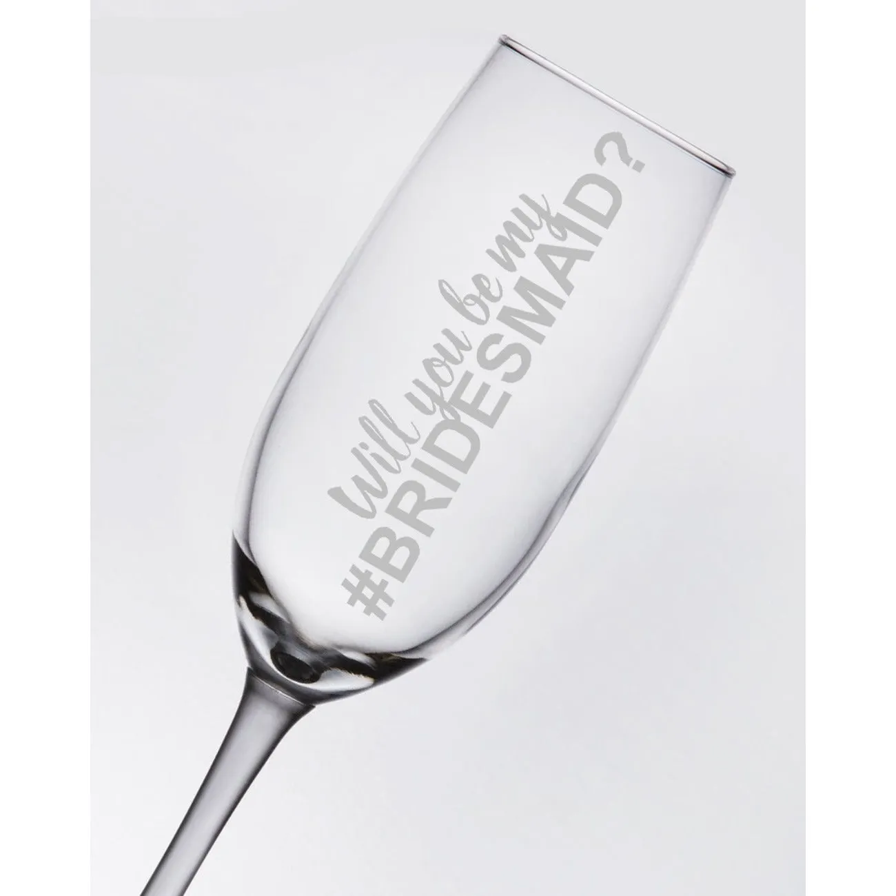 Bridesmaid Toasting Glass - Will You Be My Bridesmaid Champagne Flute - (ONE) Engraved Toasting Flute - Will You Be My #Bridesmaid - Bridesmaid Proposal - Bridal Party Gift