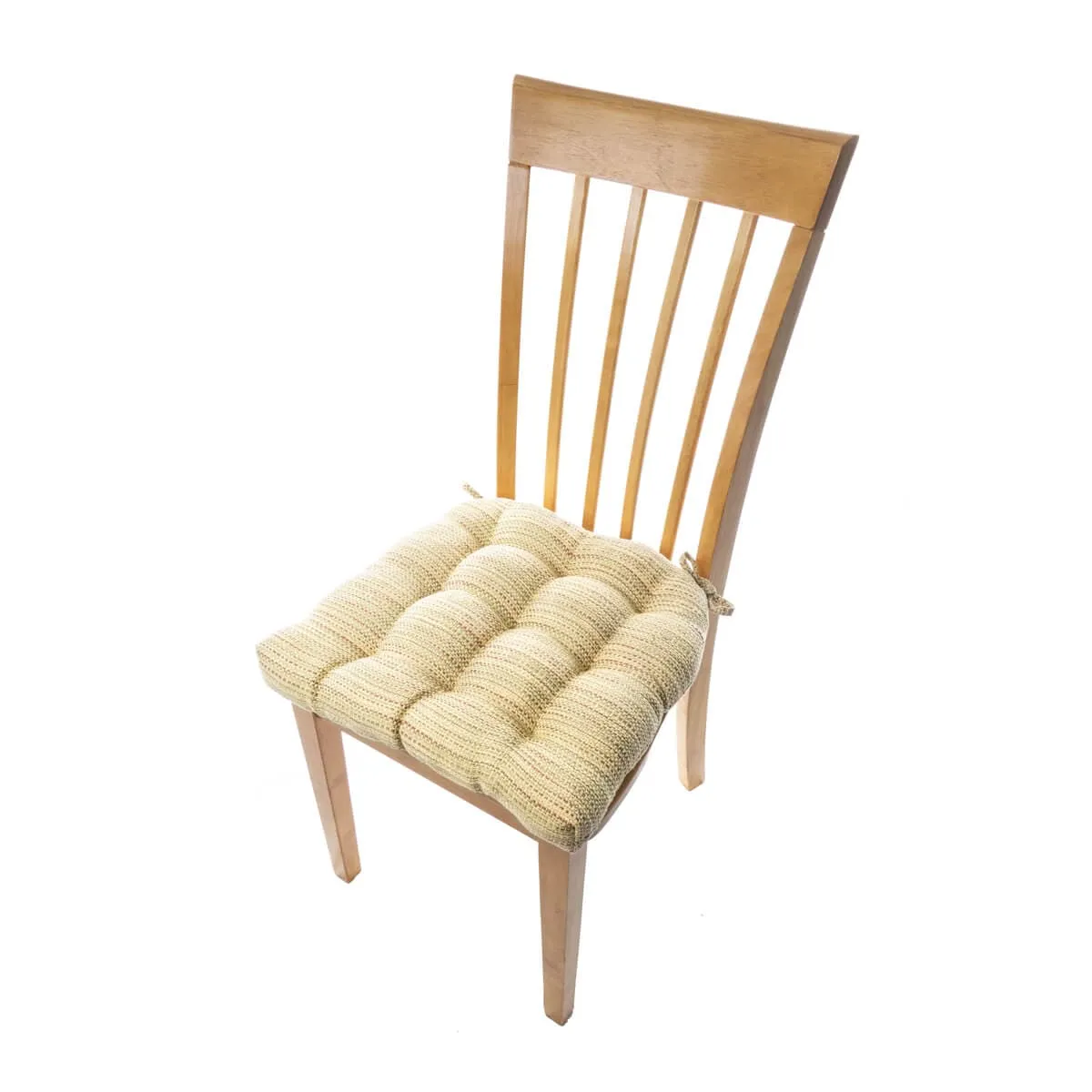 Brisbane Cream Dining Chair Pad - Latex Foam Fill - Reversible