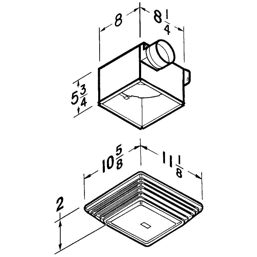 Broan® 70 CFM Ventilation Fan with light, 3.5 Sones