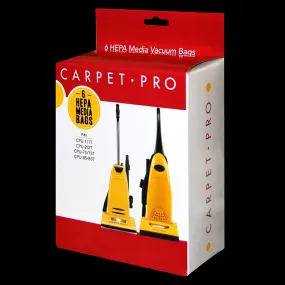 Carpet Pro HEPA Vacuum Cleaner Bag - Pack of 6