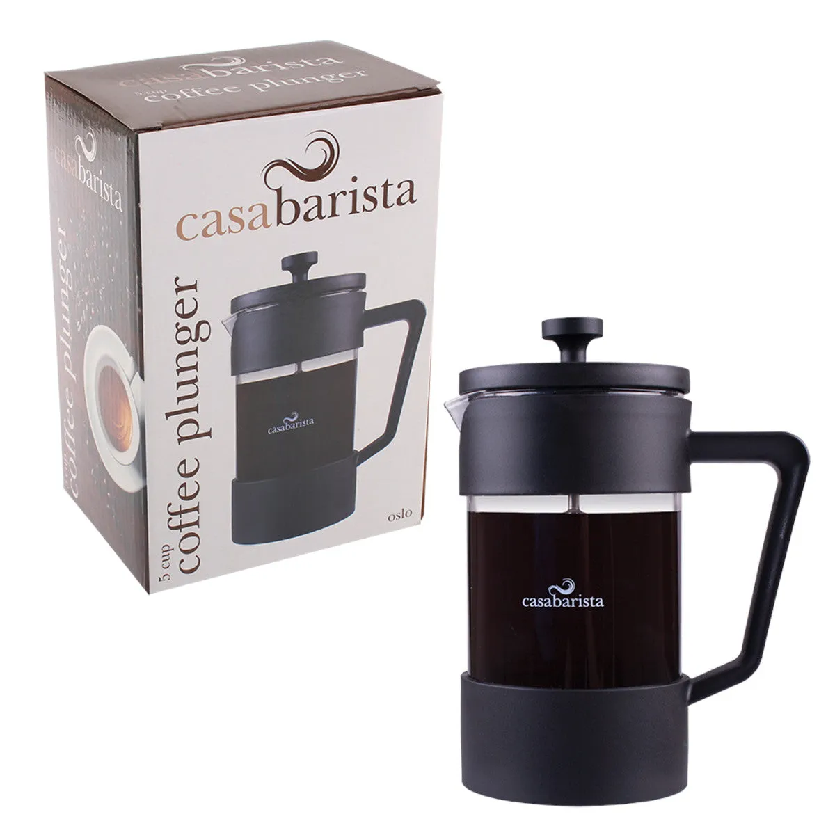 Casabarista Oslo Coffee Plunger Black 5 Cup (600ml)